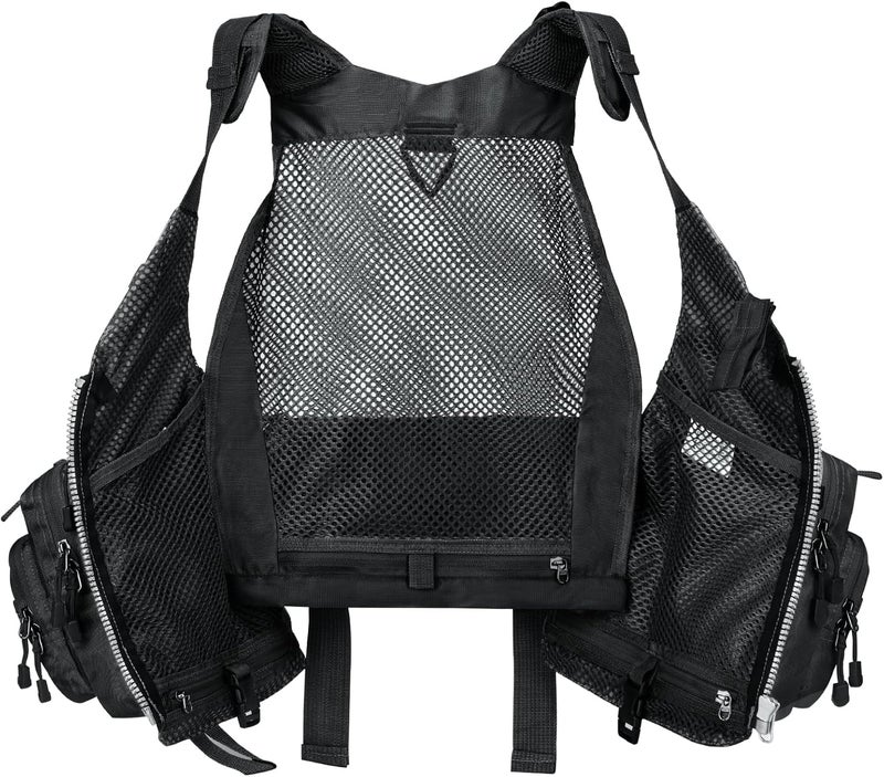 Gonex Fly Fishing Vest for Men Women, Comfortable Adjustable Fishing Vest with Multi-Pockets Reflective Stripes - Image 5